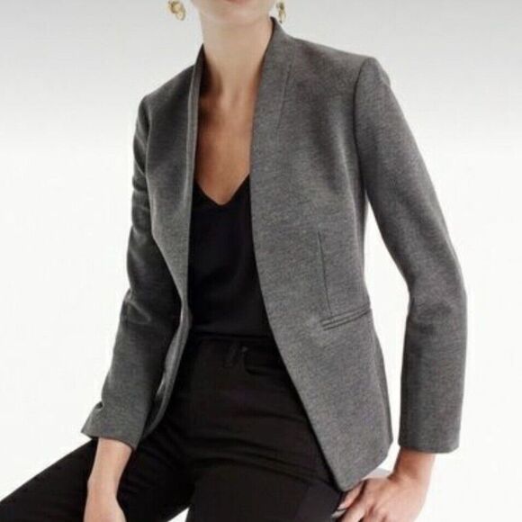 J. Crew Jackets & Blazers - J Crew 365 Going Out Open Front Blazer Jacket in Stretch Twill Grey Size 4